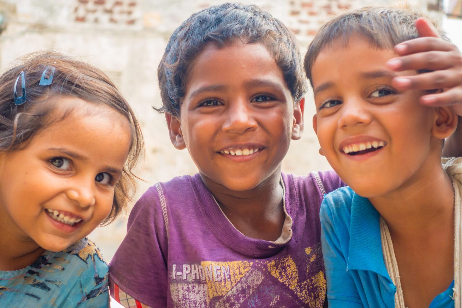 Happy children in India