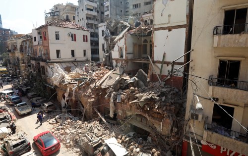A view shows damaged buildings following Tuesday's blast in Beirut's port area, Lebanon August 5, 2020. REUTERS/Mohamed Azakir