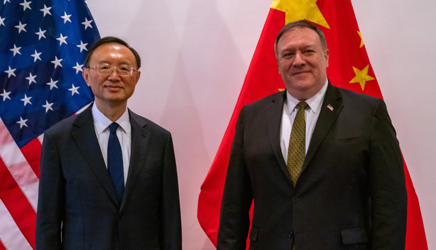 HAWAII, UNITED STATES - United States Secretary of State Mike Pompeo (right) met with senior Chinese diplomat Yang Jiechi (left), a member of the Political Bureau of the Central Committee of the Communist Party of China (CCP) and director of the Office of the Commission of Foreign Affairs of the CPC Central Committee, in Hawaii, United States on June 17, 2020. The meeting between Pompeo and Yang comes at a time of increasing tension between the United States and China. The United States has hardened its speech on China since the coronavirus pandemic began, and both President Donald Trump and Pompeo have launched repeated attacks on China in this regard, accusing the Asian country of little transparency in communicating the threat. of COVID-19.