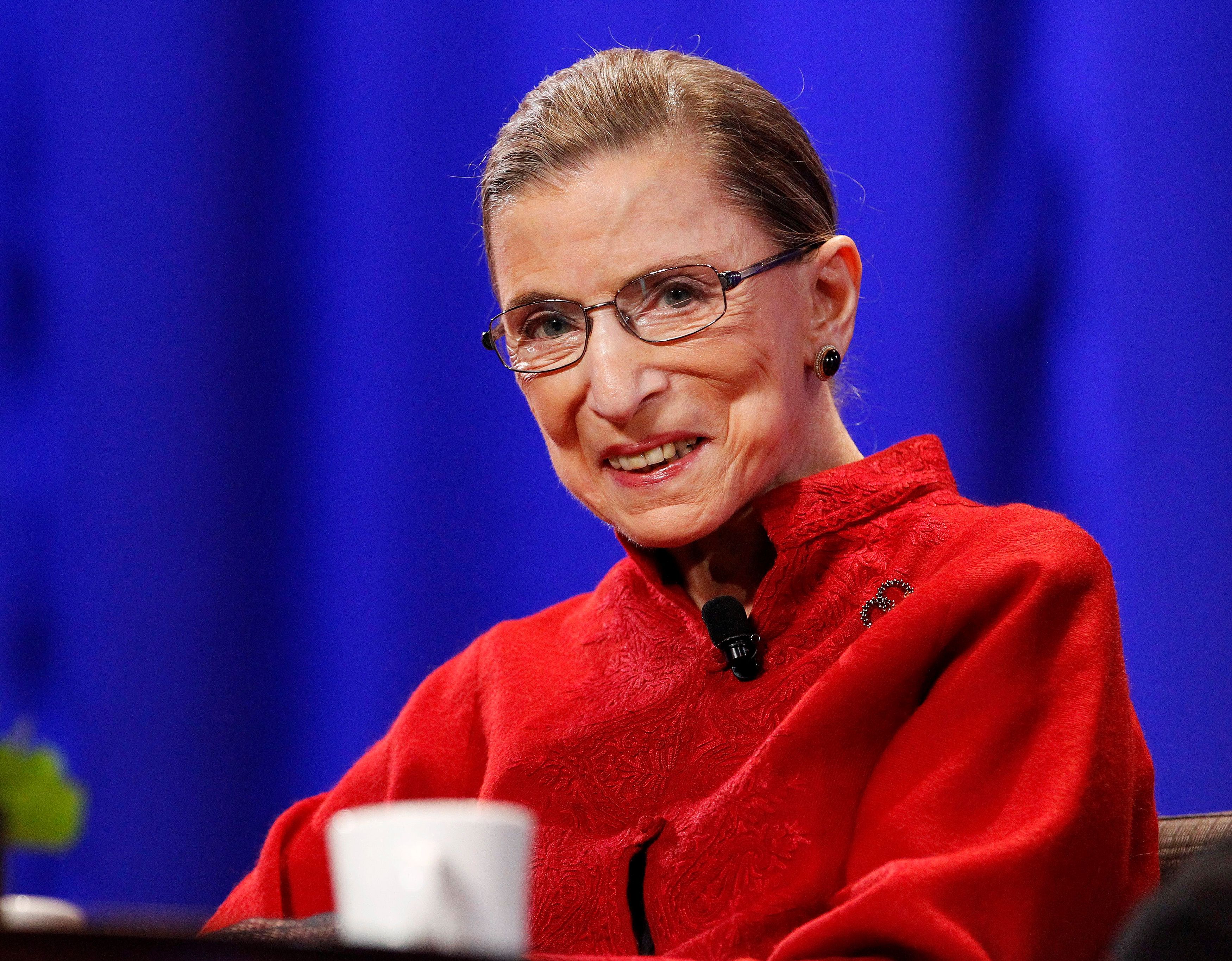 FILE PHOTO: Justice Ruth Bader Ginsburg attends the lunch session of The Women's Conference in Long Beach, California October 26, 2010. REUTERS/Mario Anzuoni/File Photo