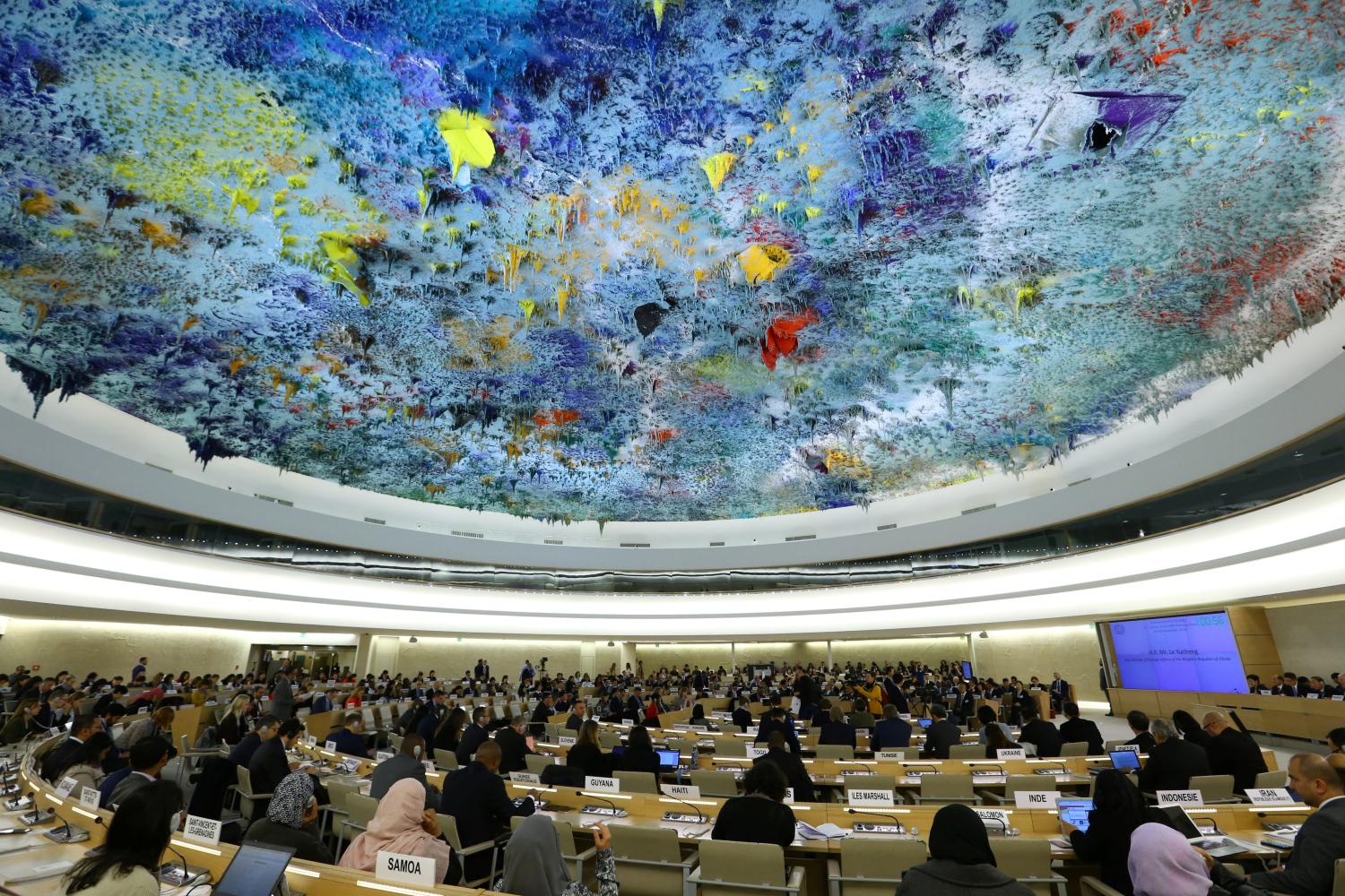 China Vice Minister of Foreign Affairs Le Yucheng attends the Universal Periodic Review of China by the Human Rights Council at the United Nations in Geneva, Switzerland, November 6, 2018. REUTERS/Denis Balibouse