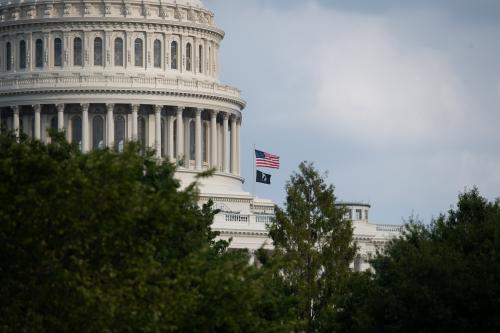 A detail view of the U.S. Capitol Building in Washington, D.C., on September 18, 2020 amid the coronavirus pandemic. As Congress continues its deadlock and finger pointing over additional COVID-19 stimulus relief, Senate Majority Leader Mitch McConnell vowed to push a vote for a Supreme Court Nominee after the passing of Justice Ruth Bader Ginsburg earlier in the day. (Graeme Sloan/Sipa USA)No Use UK. No Use Germany.