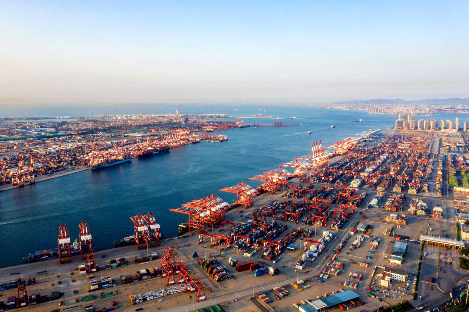 Aerial view of Qingdao Aera of Shandong Free Trade Zone in Qingdao city, east China's Shandong province, 20 September 2020.No Use China. No Use France.