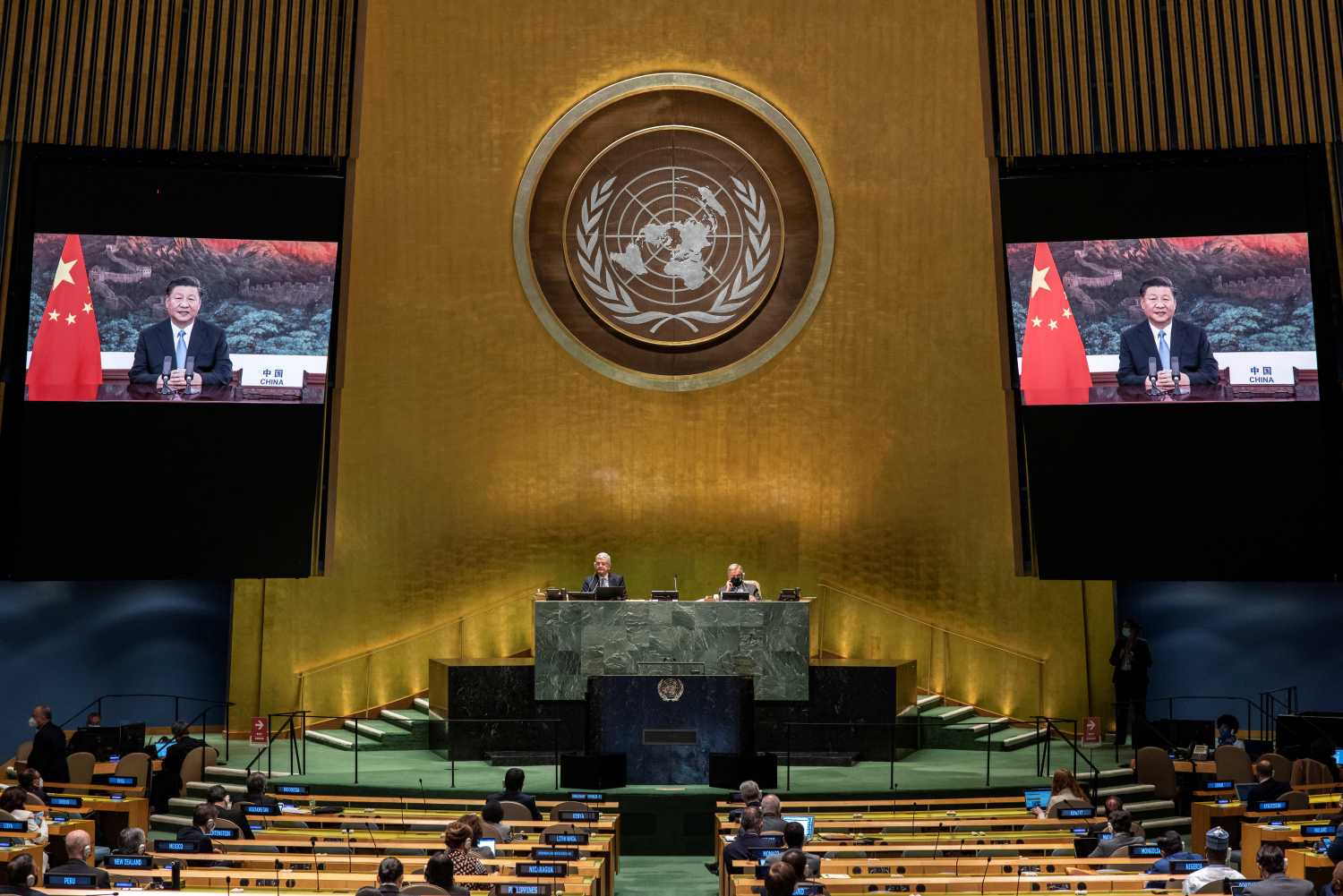 People's Republic of China President Xi Jinping speaks during the 75th annual U.N. General Assembly, which is being held mostly virtually due to the coronavirus disease (COVID-19) pandemic in the Manhattan borough of New York City, New York, U.S., September 22, 2020.  United Nations/Handout via REUTERS THIS IMAGE HAS BEEN SUPPLIED BY A THIRD PARTY