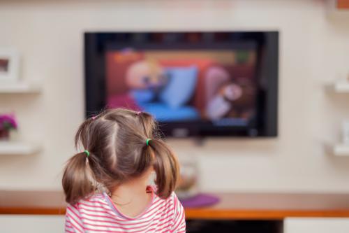 Girl watching tv