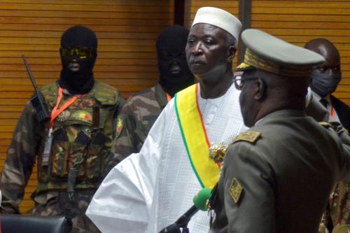 FILE PHOTO: The new interim president of Mali Bah Ndaw is sworn in during the Inauguration ceremony in Bamako, Mali September 25, 2020. REUTERS/Amadou Keita/File Photo