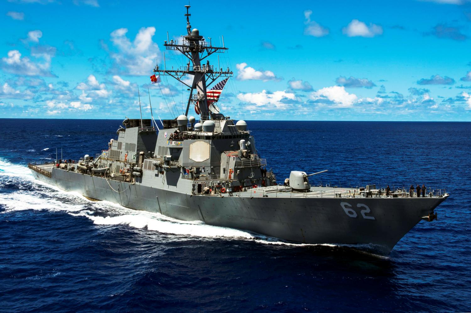 The Arleigh Burke class guided-missile destroyer USS Fitzgerald is shown on patrol in the U.S. 7th Fleet area of responsibility in support of security and stability in the  Pacific Ocean in this September 8, 2014 handout photo.  Courtesy  of U.S. Navy/Mass Communication Specialist Seaman David Flewellyn/Handout via REUTERS    ATTENTION EDITORS - THIS IMAGE WAS PROVIDED BY A THIRD PARTY.