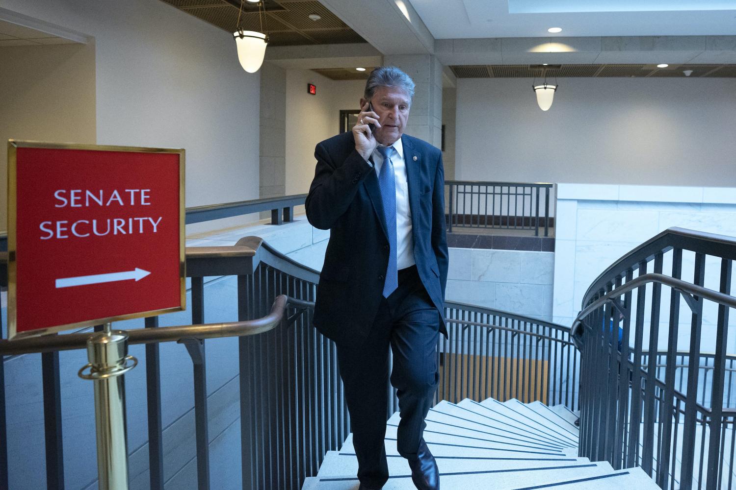 United States Senator Joe Manchin III (Democrat of West Virginia) leaves a closed door briefing on election security in the Senate SCIF of the United States Capitol in Washington D.C., U.S., on Tuesday, March 10, 2020. Photo by Stefani Reynolds/CNP/ABACAPRESS.COM