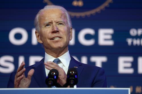 U.S. President-elect Joe Biden speaks to reporters about efforts to confront the coronavirus disease (COVID-19) pandemic after meeting with members of his "Transition COVID-19 Advisory Board" in Wilmington, Delaware, U.S., November 9, 2020. REUTERS/Jonathan Ernst