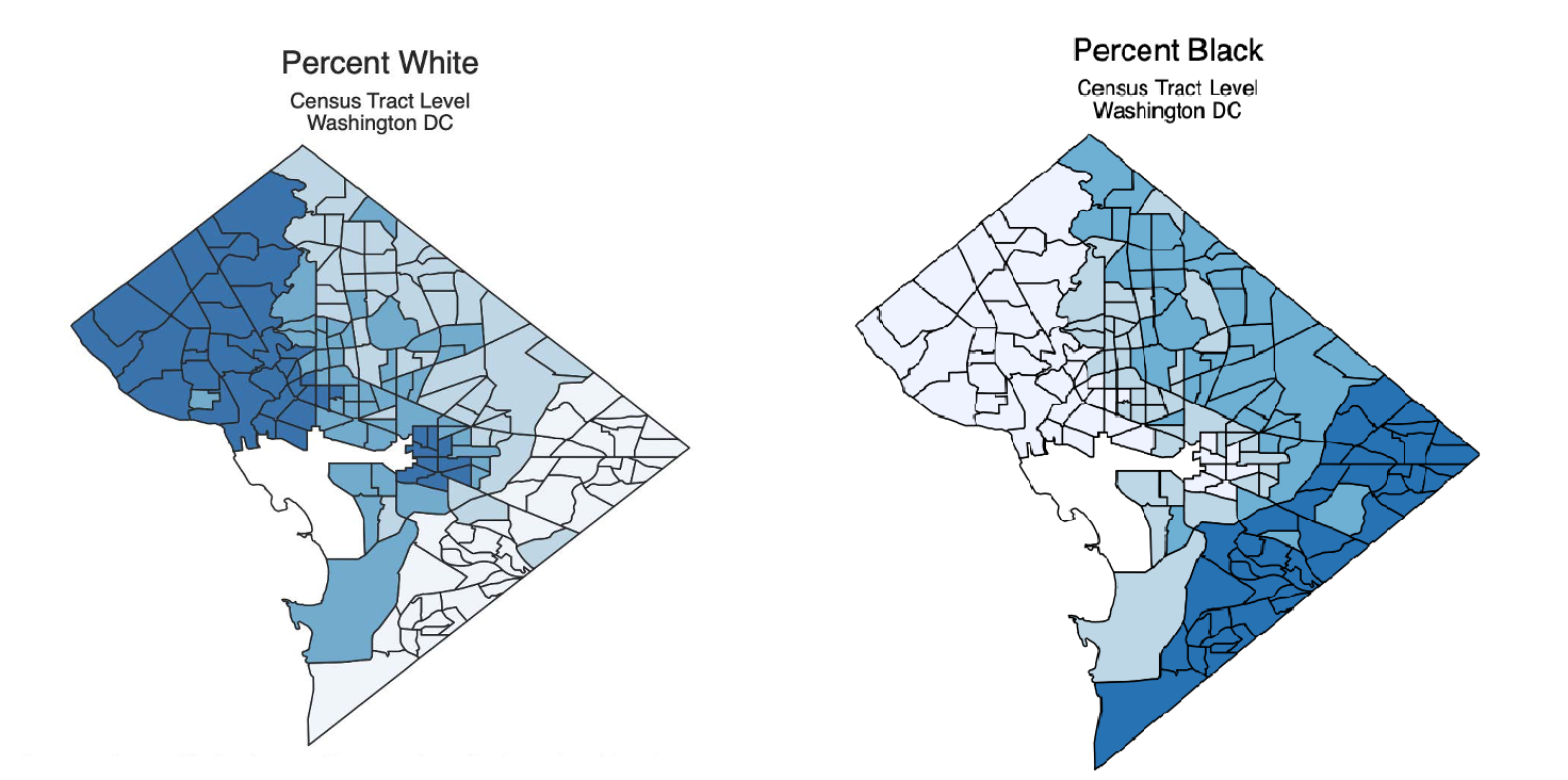 Figure 1 showing race by census tract in Washington, DC