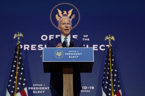 U.S. President-elect Joe Biden speaks to reporters about efforts to confront the coronavirus disease (COVID-19) pandemic after meeting with members of his Transition COVID-19 Advisory Board in Wilmington, Delaware, U.S., November 9, 2020. REUTERS/Jonathan Ernst - RC2TZJ96K6IA