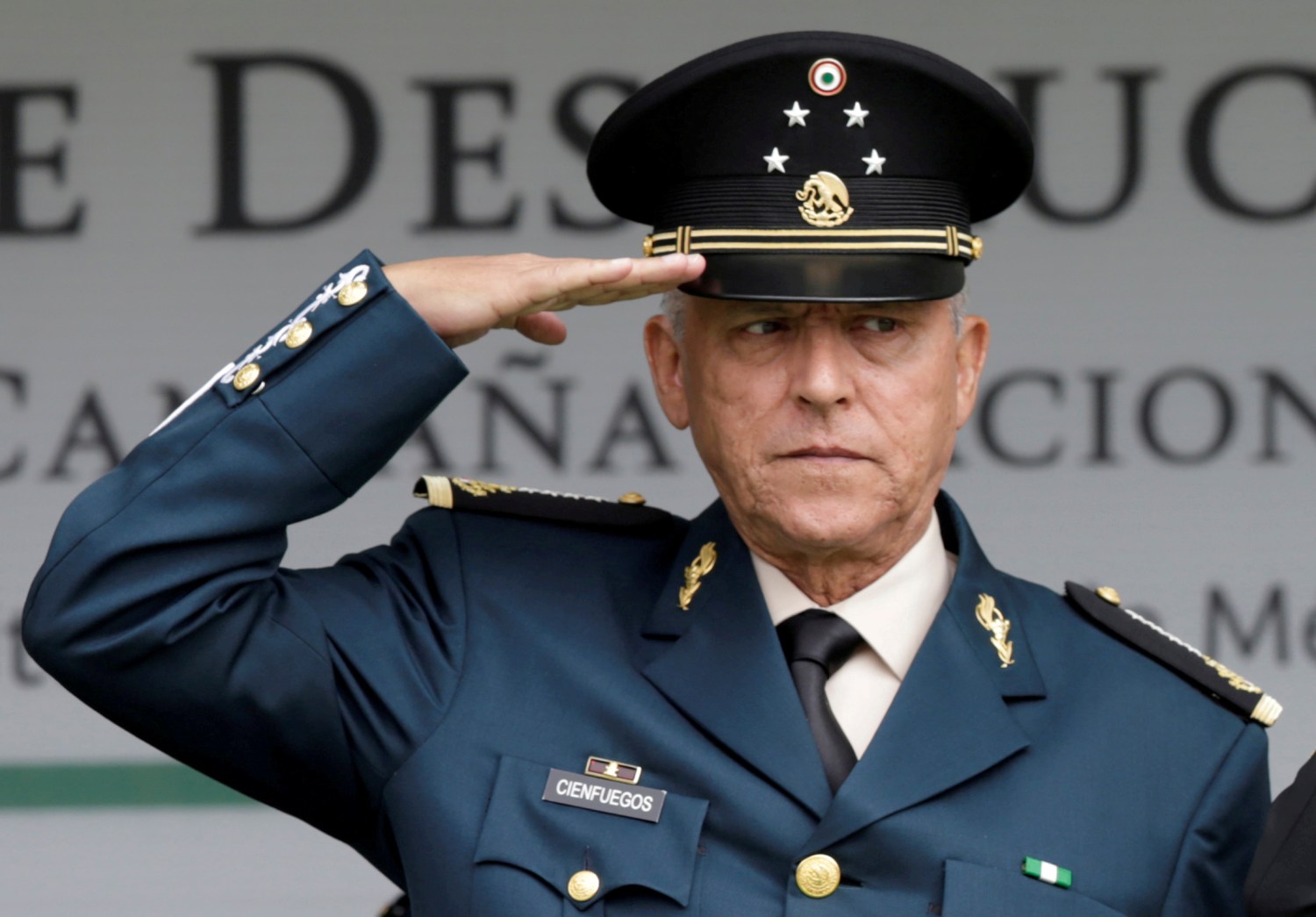 FILE PHOTO: Mexico's defense Minister General Salvador Cienfuegos attends an event at a military zone in Mexico City, Mexico September 2, 2016.  REUTERS/Henry Romero/File Photo/File Photo