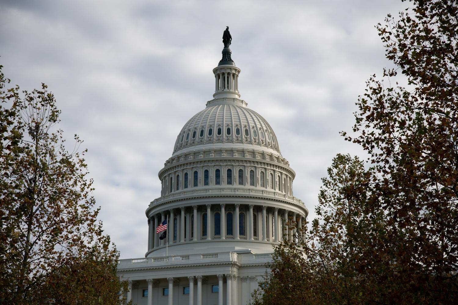 A general view of the U.S. Capitol Building in Washington, D.C., on December 1, 2020, amid the coronavirus pandemic. As Congress returns from Thanksgiving recess for the lame duck session, the 7-day average for confirmed COVID-19 cases in America is holding above 150,000. (Graeme Sloan/Sipa USA)No Use UK. No Use Germany.