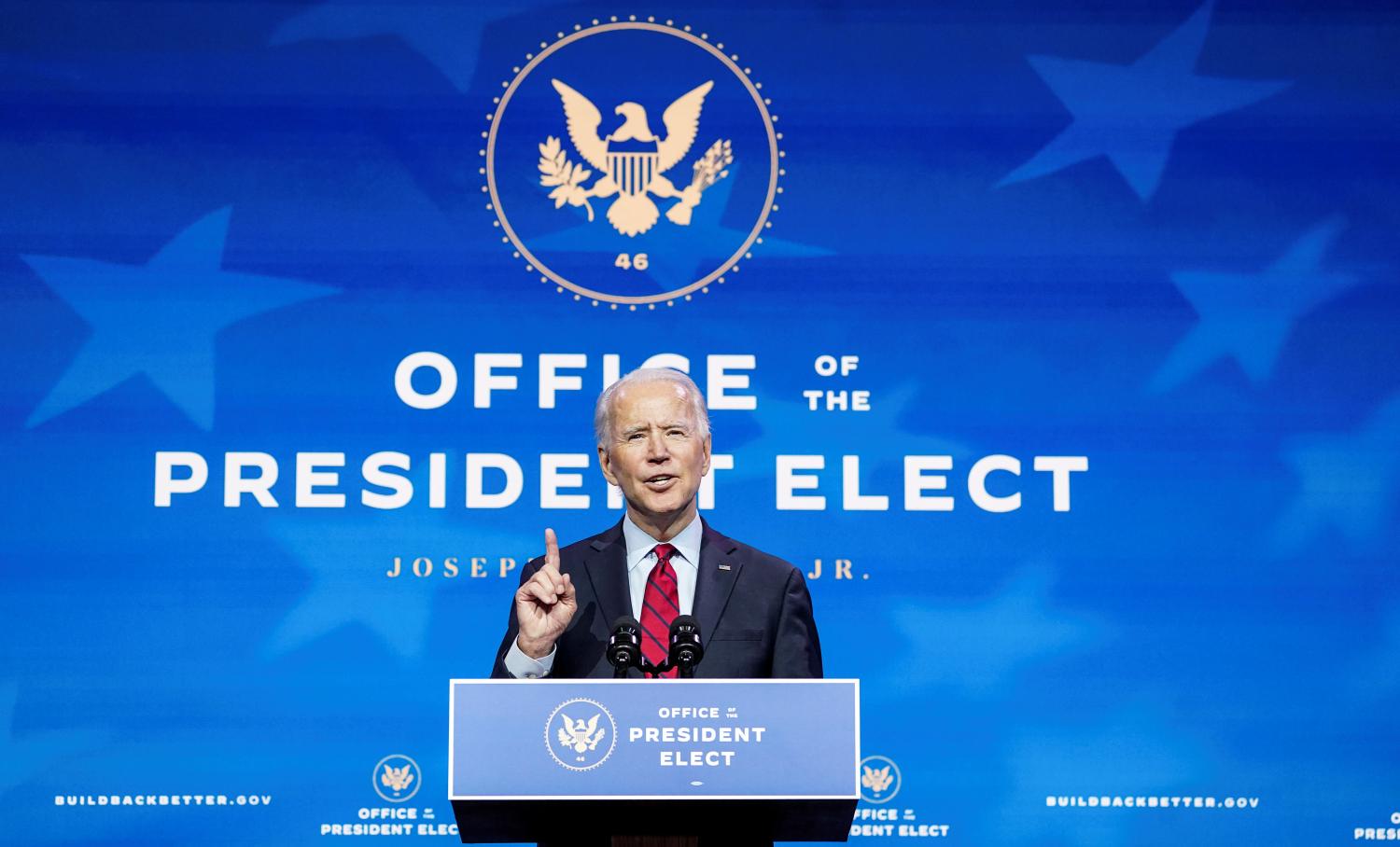 U.S. President-elect Joe Biden announces nominees and appointees to serve on his health and coronavirus response teams during a news conference at his transition headquarters in Wilmington, Delaware, U.S., December 8, 2020. REUTERS/Kevin Lamarque