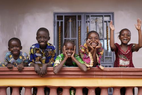 Happy children learning