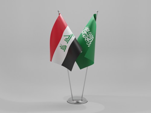 Flags of Saudi Arabia and Iraq.