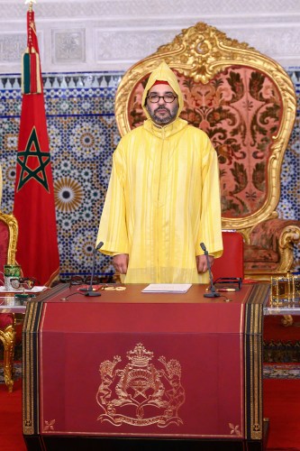 King Mohammed VI of Morocco deliveres a speech on occasion of the opening of the parliament, on October 09, 2020 in Rabat, Morocco. Photo via Azzize boukallouch/ABACAPRESS.COM
