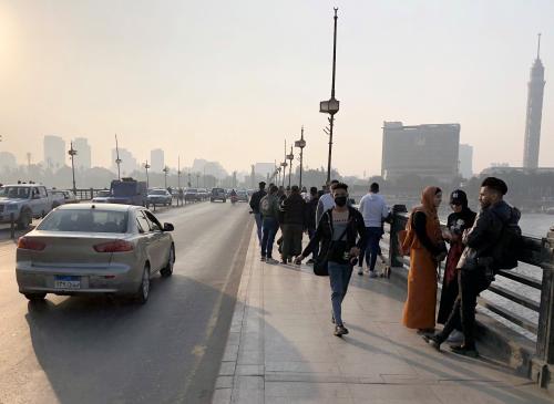 People are seen, amid the coronavirus disease (COVID-19) outbreak, in Cairo, Egypt  January 5, 2021. Picture taken January 5, 2021.  REUTERS/Ahmed Fahmy