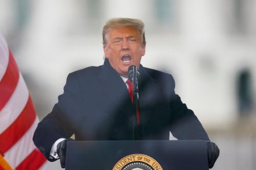 U.S. President Donald Trump speaks during a rally to contest the certification of the 2020 U.S. presidential election results by the U.S. Congress, in Washington, U.S, January 6, 2021. REUTERS/Jim Bourg