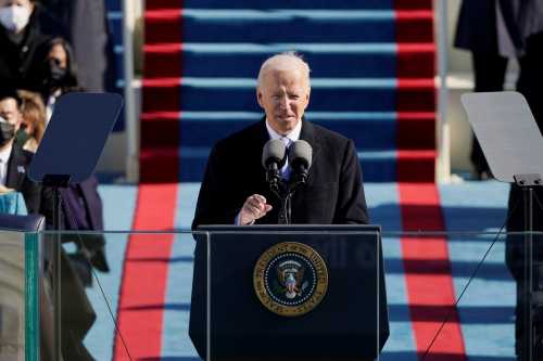 U.S. President Joe Biden speaks during the 59th Presidential Inauguration at the U.S. Capitol in Washington January 20, 2021. Patrick Semansky/Pool via REUTERS