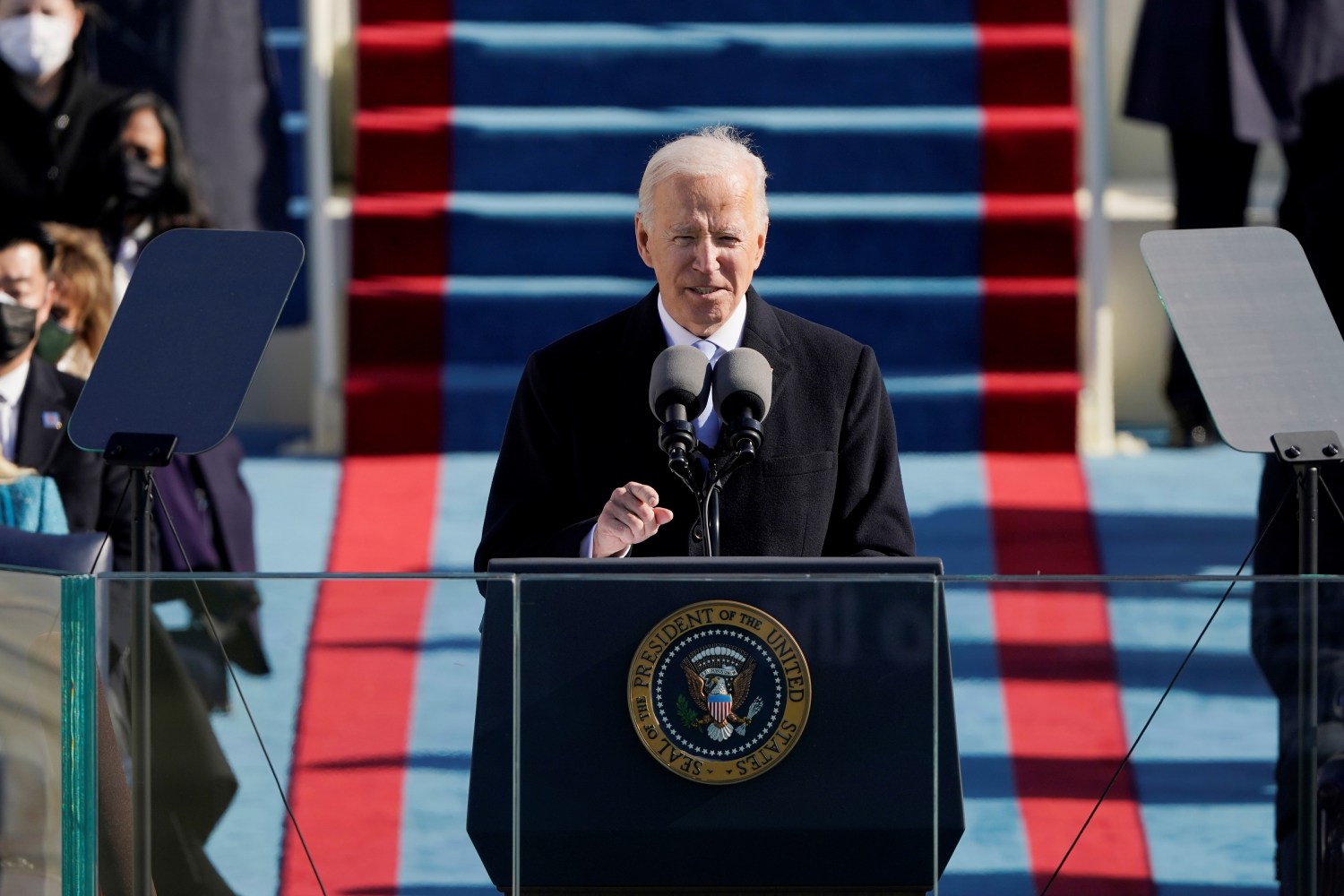 U.S. President Joe Biden speaks during the 59th Presidential Inauguration at the U.S. Capitol in Washington January 20, 2021. Patrick Semansky/Pool via REUTERS
