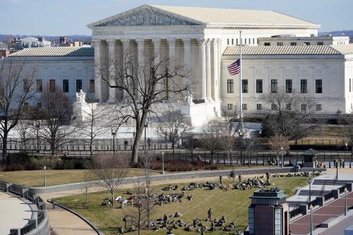 FILE PHOTO: A view of the Supreme Court in Washington, U.S. January 19, 2021. Susan Walsh/Pool via REUTERS/File Photo