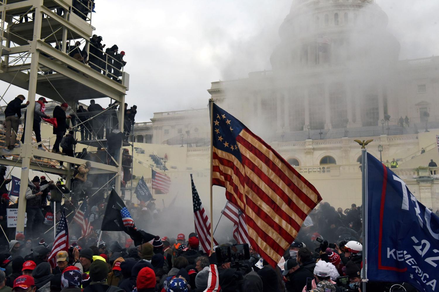Tear gas at the Capitol on January 6, 2021