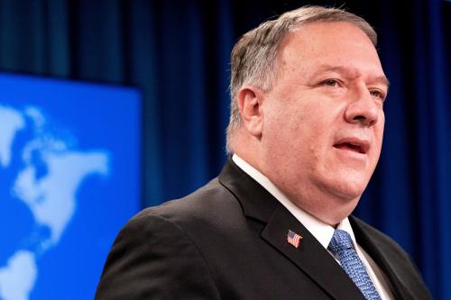 FILE PHOTO: U.S. Secretary of State Mike Pompeo speaks during a media briefing at the State Department in Washington, U.S., November 10, 2020. Jacquelyn Martin/Pool via REUTERS/File Photo