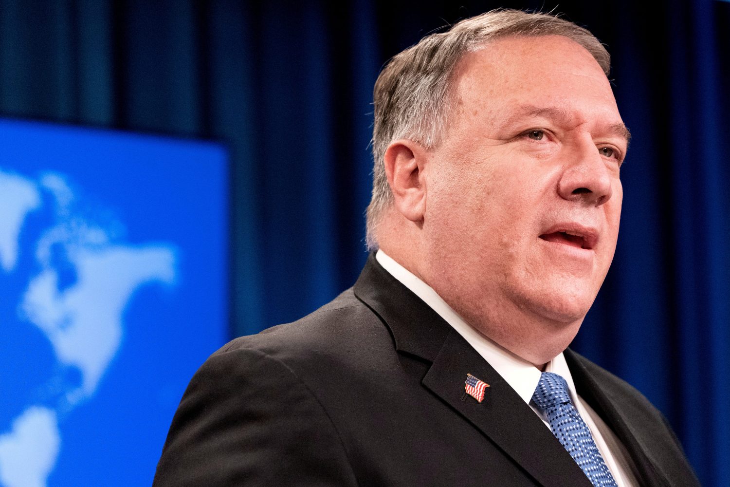 FILE PHOTO: U.S. Secretary of State Mike Pompeo speaks during a media briefing at the State Department in Washington, U.S., November 10, 2020. Jacquelyn Martin/Pool via REUTERS/File Photo
