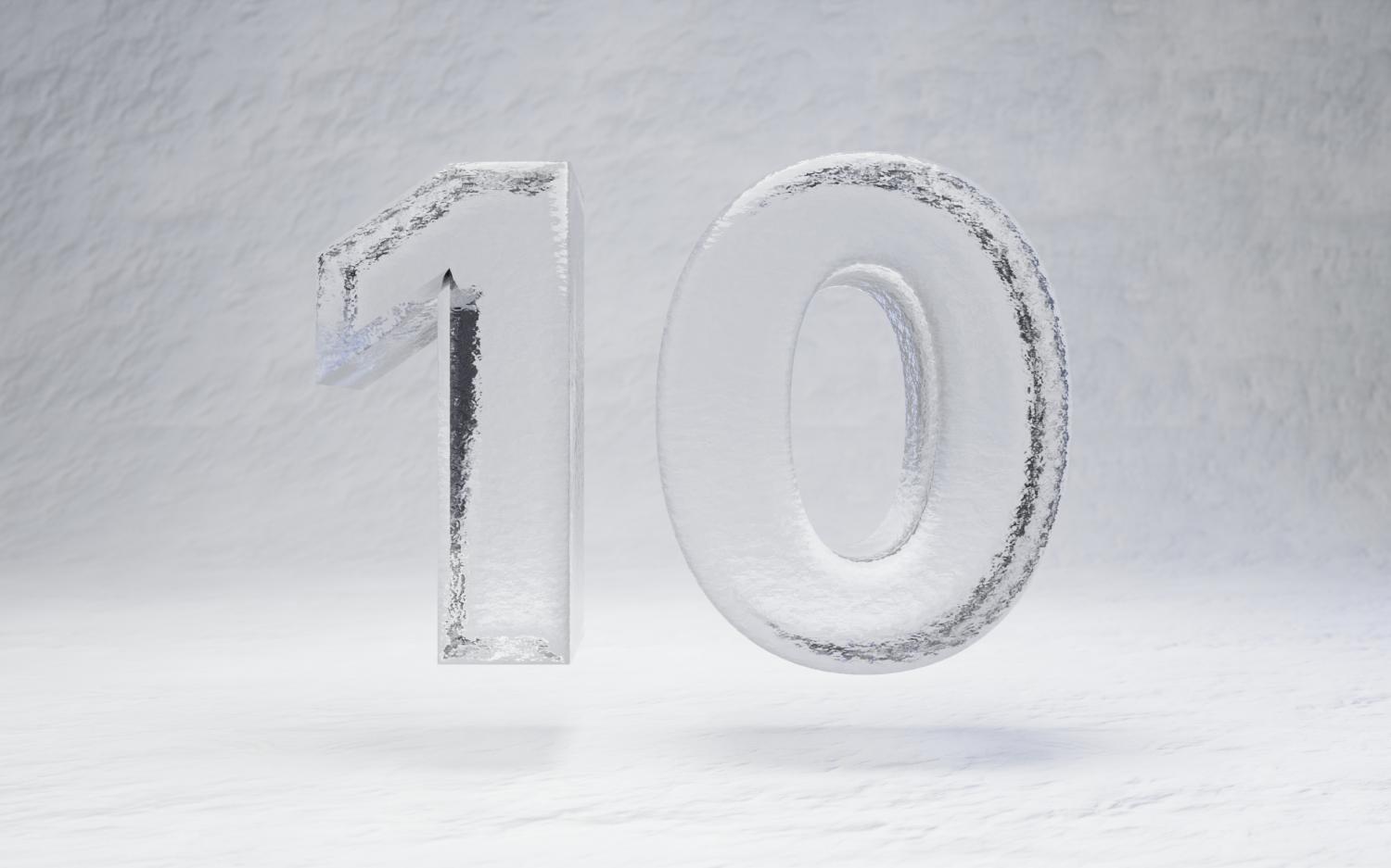 Number 10 in ice