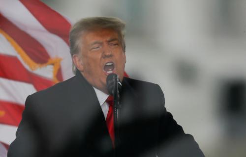 U.S. President Donald Trump speaks during a rally to contest the certification of the 2020 U.S. presidential election results by the U.S. Congress, in Washington, U.S, January 6, 2021. REUTERS/Jim Bourg