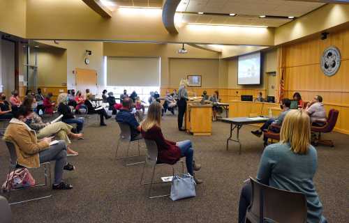 The Sioux Falls School Board holds a special meeting to discuss changing policy for close contact quarantine on Wednesday, September 30, at the Instructional Planning Center in Sioux Falls.School Board Special Meeting 003