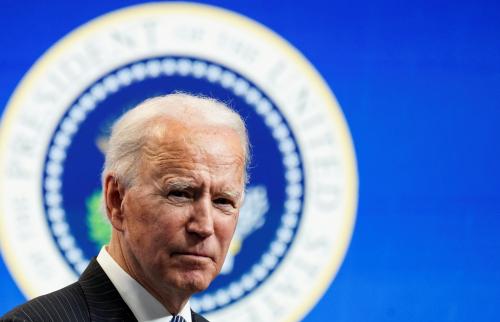 FILE PHOTO: U.S. President Joe Biden speaks about administration plans to strengthen American manufacturing during a brief appearance in the South Court Auditorium at the White House in Washington, U.S., January 25, 2021. REUTERS/Kevin Lamarque
