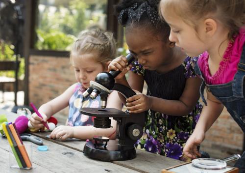 Children enjoy learning and playing together.