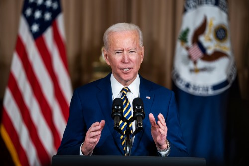 US President Joe Biden makes a foreign policy speech at the State Department in Washington, DC, USA, 04 February 2021.Biden announced that he is ending US support for the Saudis offensive operations in Yemen.No Use Germany.