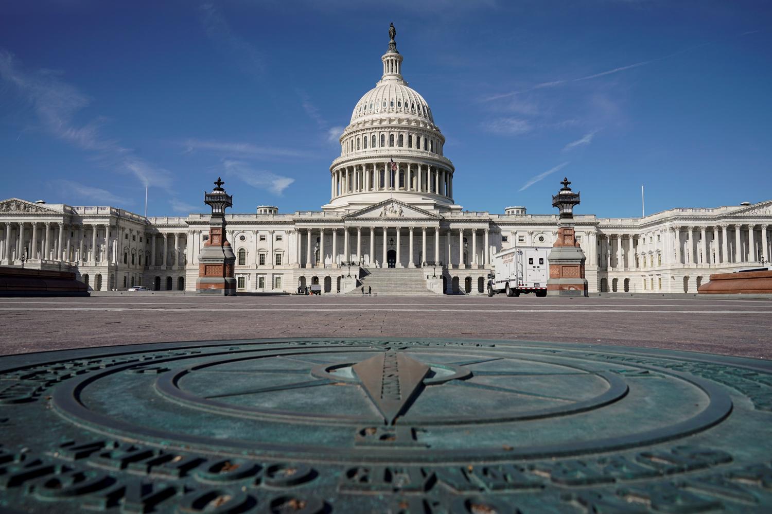 General view of the U.S. Capitol as the House of Representatives takes up debate of U.S. President Joe Biden's $1.9 trillion COVID-19 relief plan in Washington, U.S., March 8, 2021.      REUTERS/Joshua Roberts