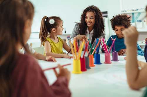 Children learn at a daycare.