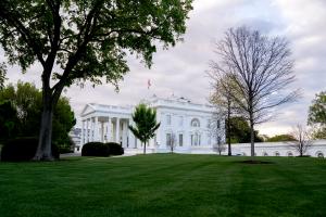 The White House stands in Washington, D.C., U.S., on Friday, April 16, 2021. Credit: Stefani Reynolds / Pool/Sipa USANo Use Germany.