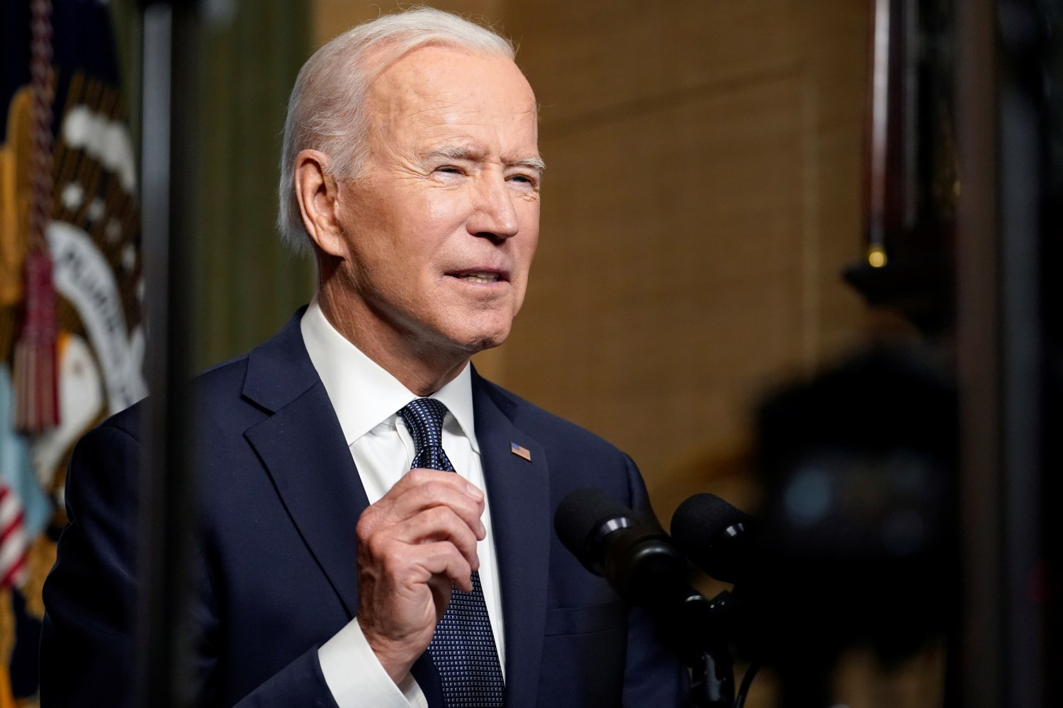 U.S. President Joe Biden leaves delivers remarks on his plan to withdraw American troops from Afghanistan, at the White House, Washington, U.S., April 14, 2021. Andrew Harnik/Pool via REUTERS