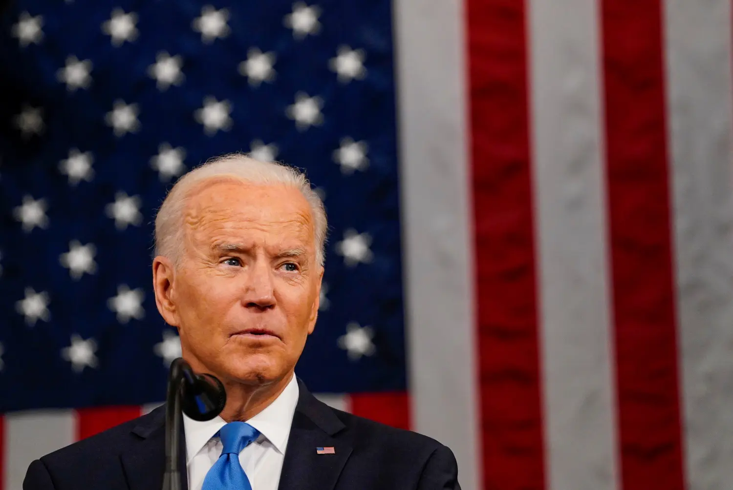 President Joe Biden addresses a joint session of Congress in Washington, U.S., April 28, 2021.   Melina Mara/Pool via REUTERS