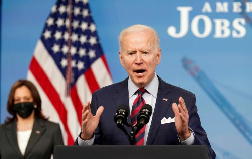 FILE PHOTO: FILE PHOTO: U.S. President Joe Biden speaks about jobs and the economy at the White House in Washington, U.S., April 7, 2021. REUTERS/Kevin Lamarque/File Photo/File Photo/File Photo