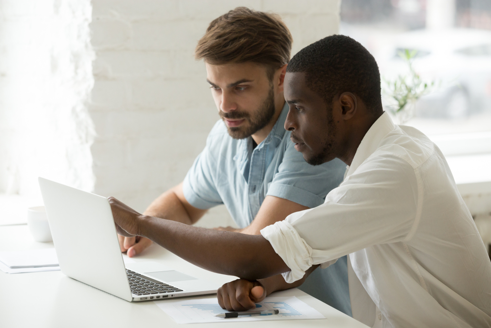 Two employees collaborating