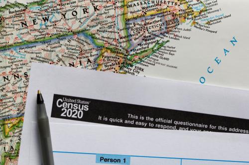 Census form on a map.
