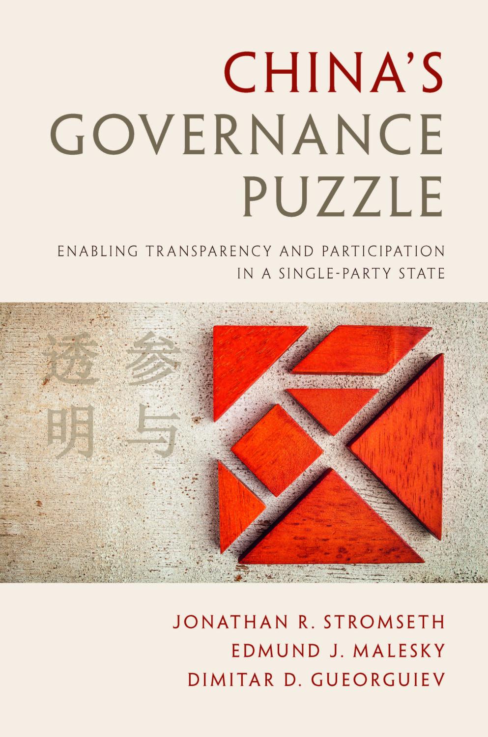 China's Governance Puzzle, book cover