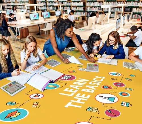 Math teacher helping students