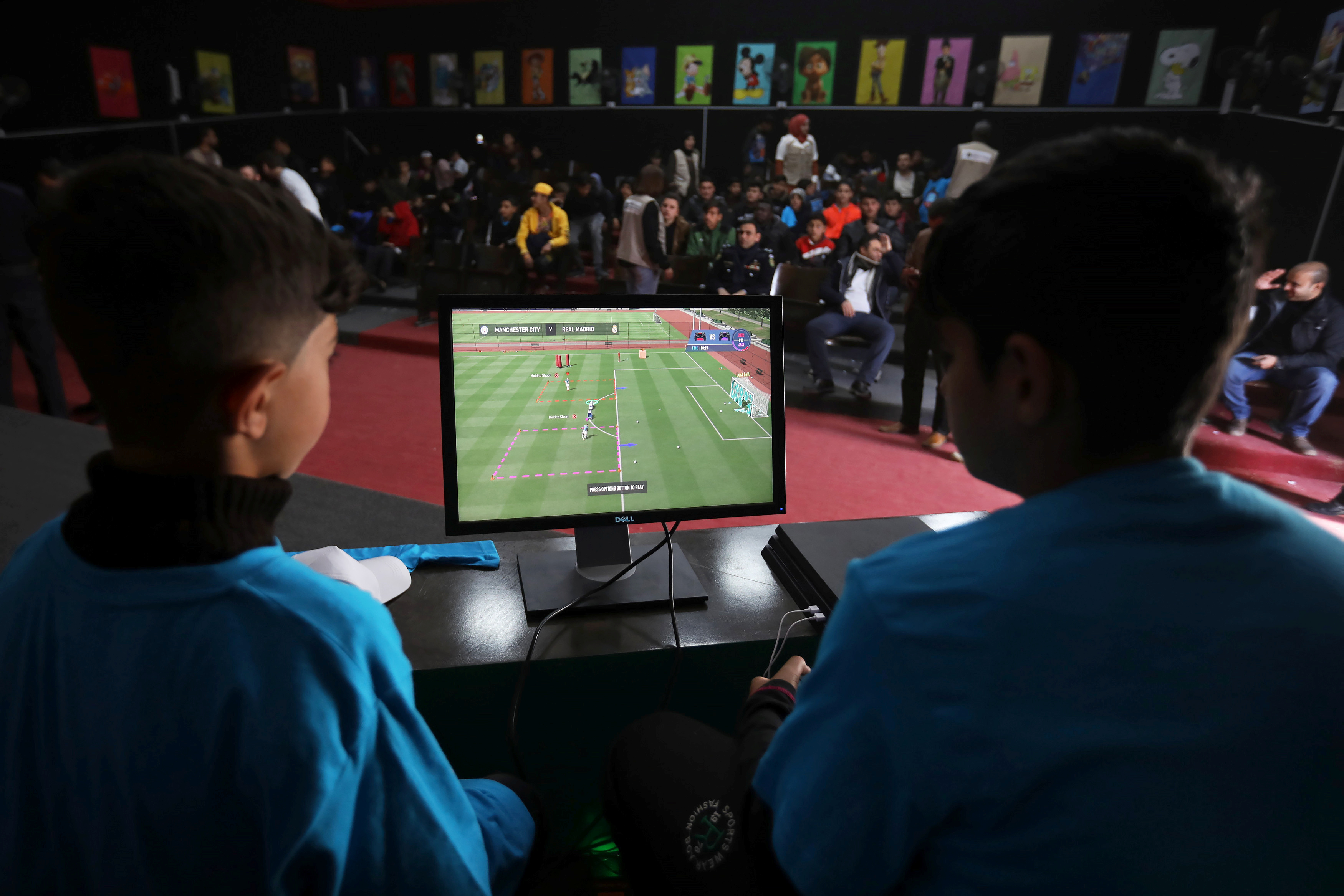 Syrian refugee children take part in the first e-sports tournament organised in the Zaatari refugee camp near the border city of Mafraq, Jordan February 1, 2020. Picture taken February 1, 2020. REUTERS/Muhammad Hamed