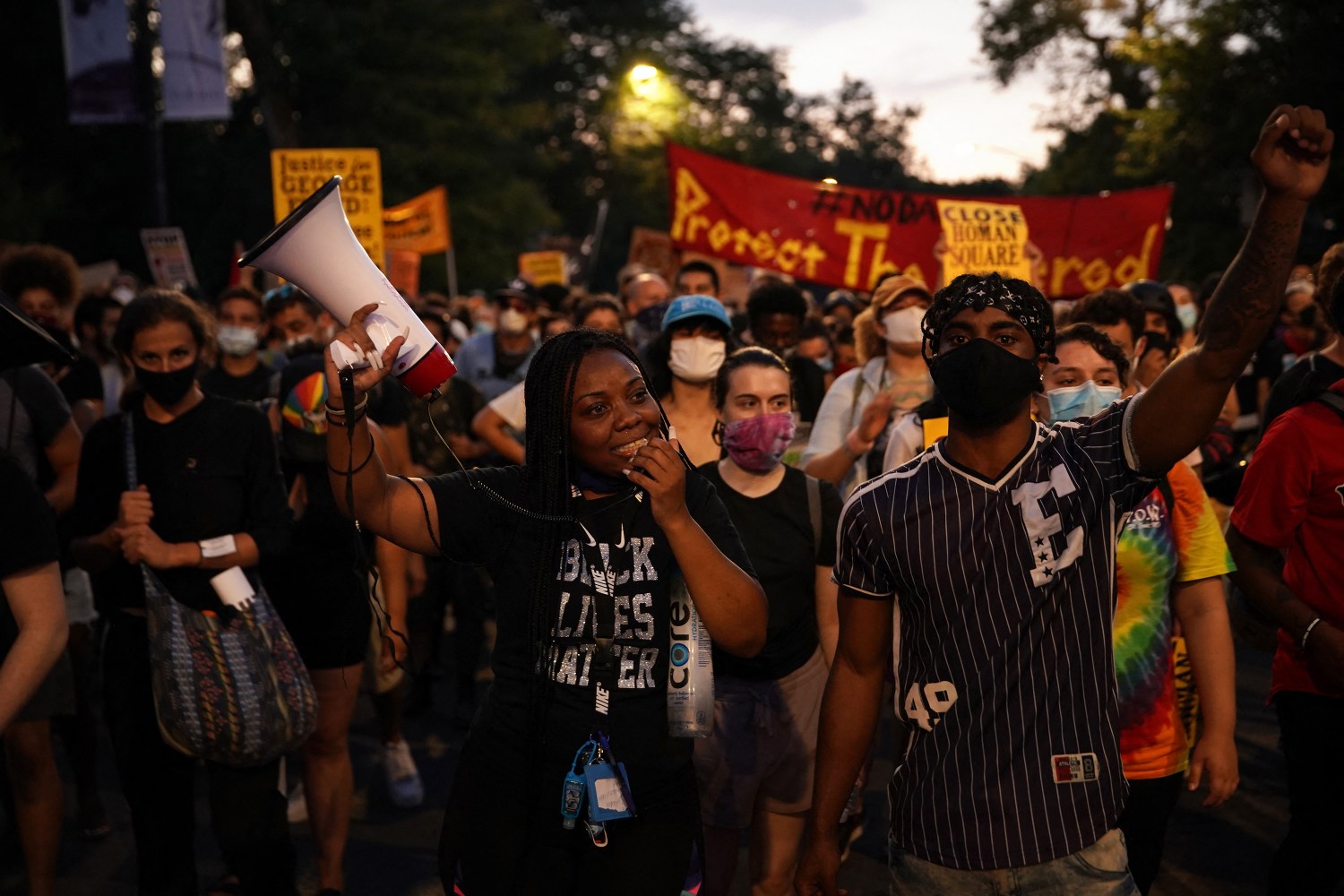 NO FILM, NO VIDEO, NO TV, NO DOCUMENTARY - Activists march through Chicago's North Lawndale neighborhood, IL, USA, during a rally to defund police on Friday, July 24, 2020. Photo by E. Jason Wambsgans/Chicago Tribune/TNS/ABACAPRESS.COM