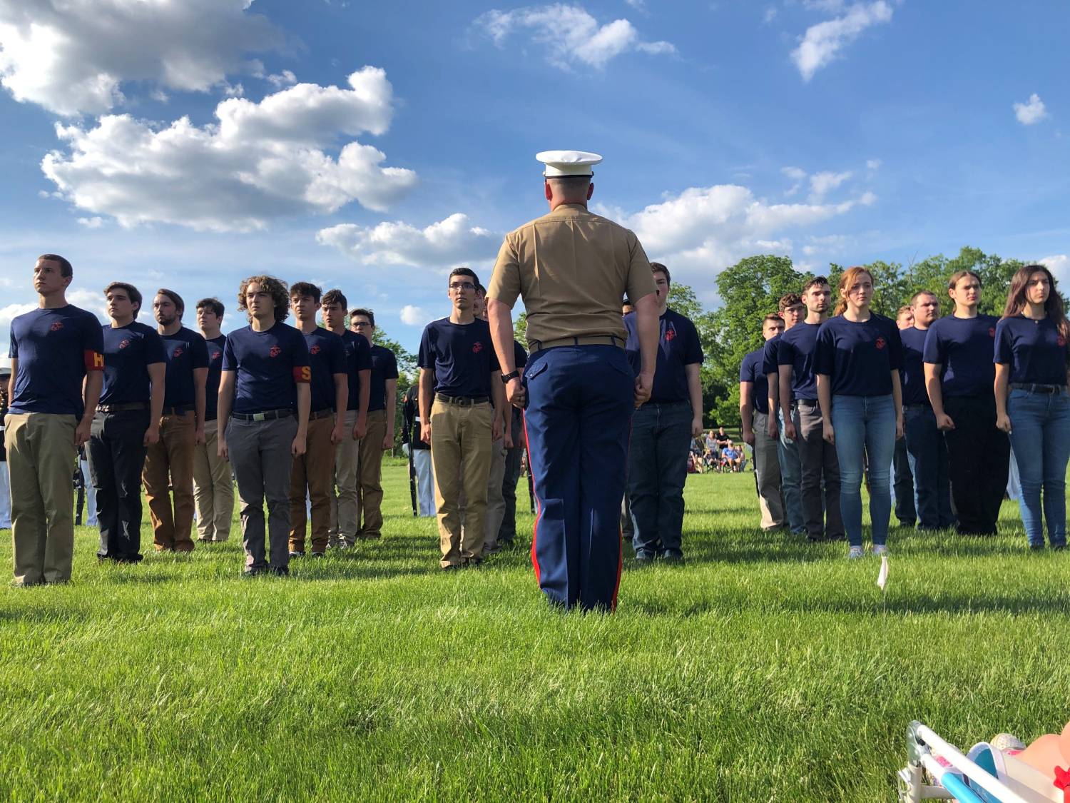 A new slate of U.S. Marine Corps recruits at Novi's Fuerst Park on June 1, 2021.Recruits