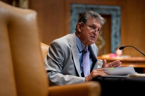 Senator Joe Manchin (D-WV) speaks during a Senate Appropriations Subcommittee on Commerce, Justice, Science, and Related Agencies hearing at the Dirksen Senate Office building in Washington, D.C., U.S., June 9, 2021. Stefani Reynolds/Pool via REUTERS