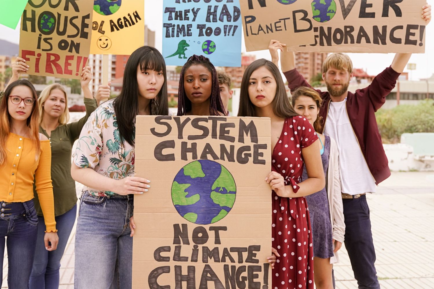 Students protesting for climate change education
